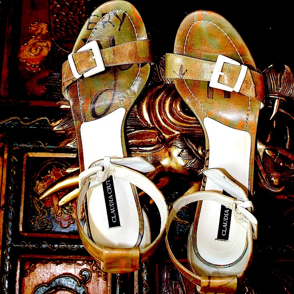 Vintage Claudia Ciuti Leather Ankle Straps Heels